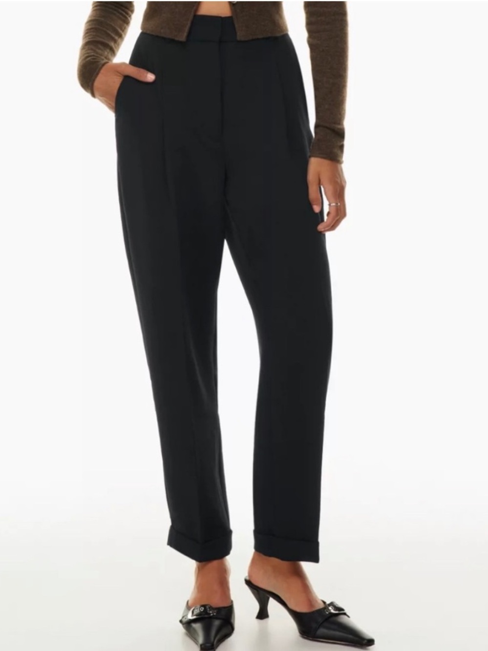 Wilfred NWT Dashwood High Rise Cuffed Ankle Pant Black Business Casual Women’s 6